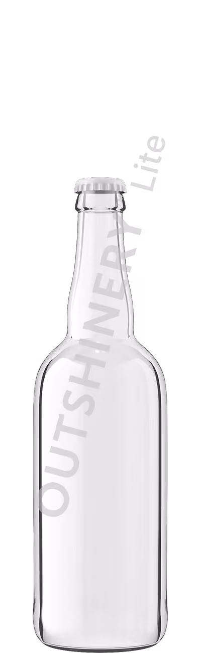 Belgian 500ml beer bottle with crown cap, beer bottle render in Outshinery Lite library