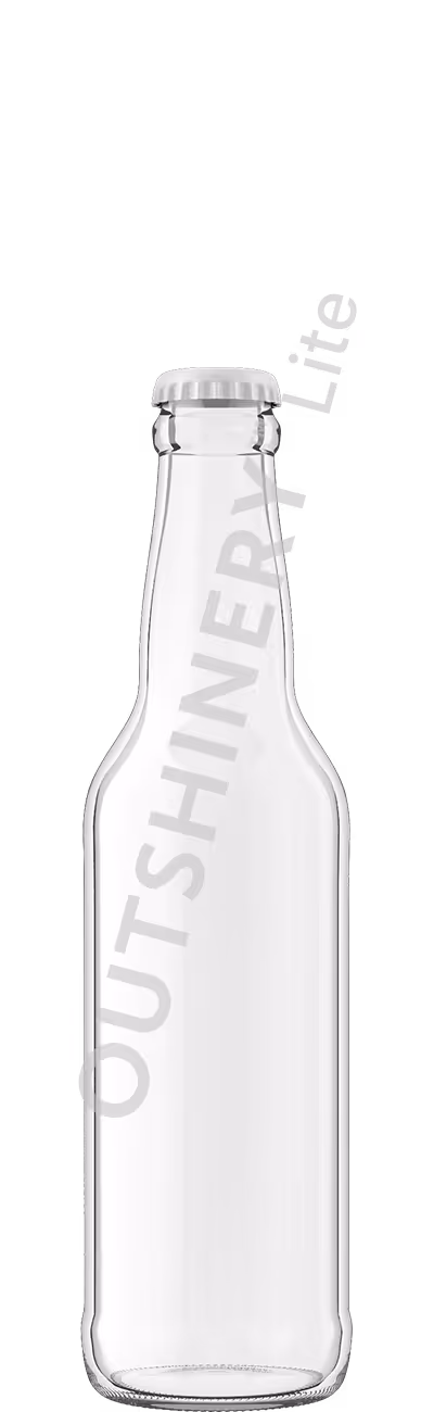 Classic Longneck 330ml beer bottle with crown cap, beer bottle render in Outshinery Lite library