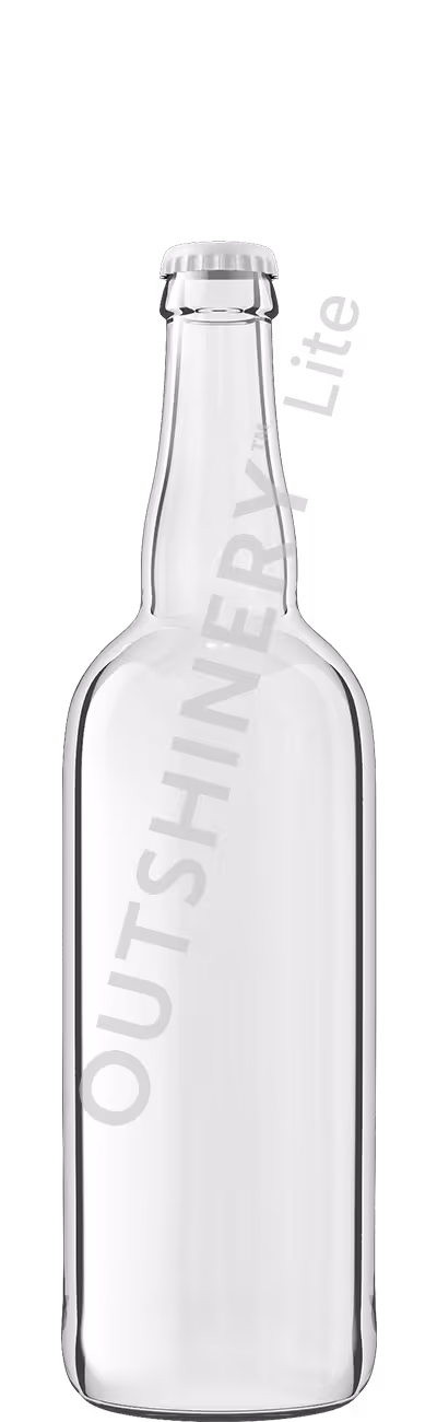 Heritage 25oz beer bottle with crown cap, 750ml beer bottle render in Outshinery Lite