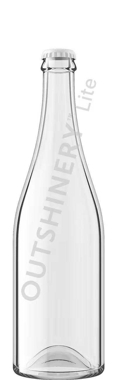 Belgian 750ml beer bottle with crown cap, large format beer bottle render in Outshinery Lite