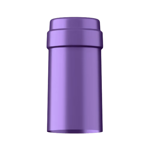 Shiny royal purple tin capsule finish for wine bottle customization in Outshinery Lite
