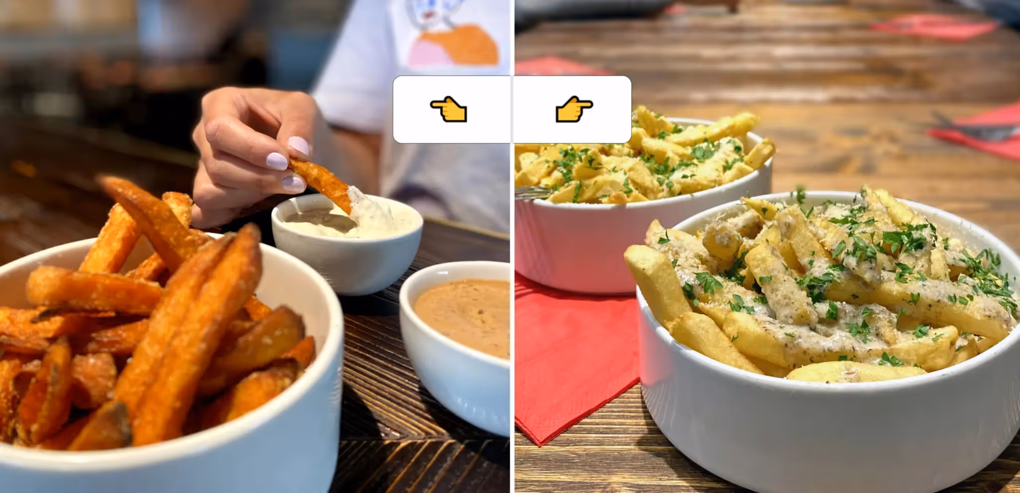 Frites de patates douces vs. Dirty Fries