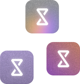 A set of three square icons with different symbols.
