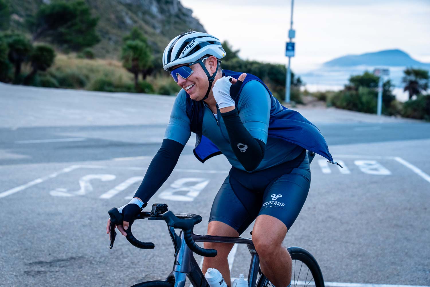 Tired cyclist
