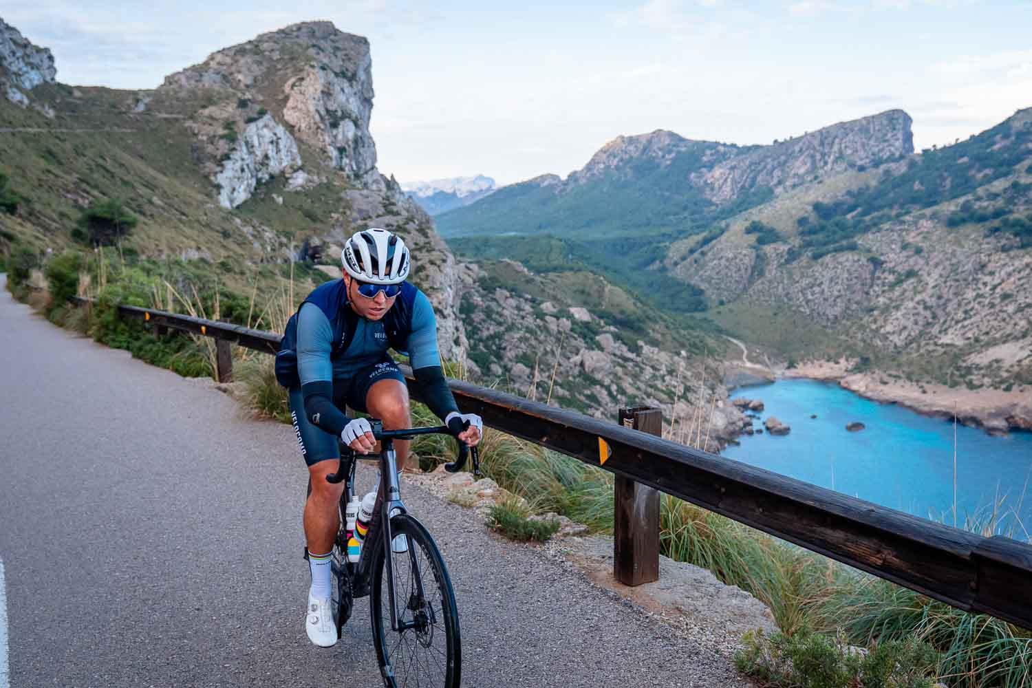 Rider with Formentor cala behind