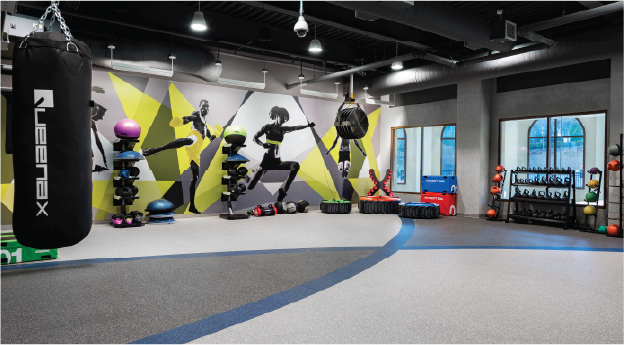 Durable performance flooring installed in high-traffic entryway