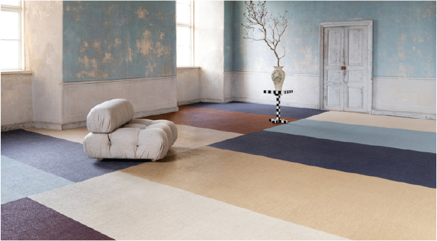 Woven vinyl flooring with textured, waterproof surface