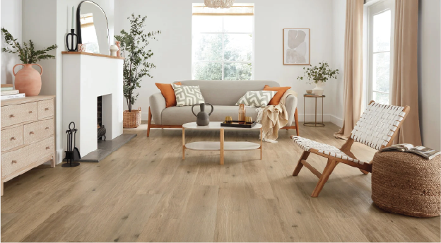 Karndean luxury vinyl plank flooring close-up showcasing wood grain texture
