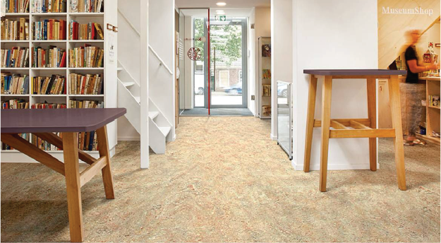 Forbo Marmoleum natural linoleum flooring samples in various colors