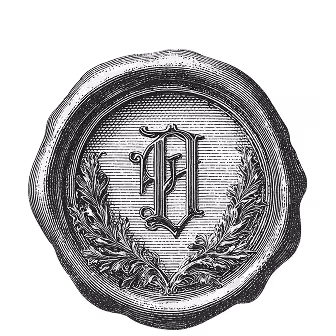 Monochrome illustration of a hand holding an old-fashioned metal key with a round bow.