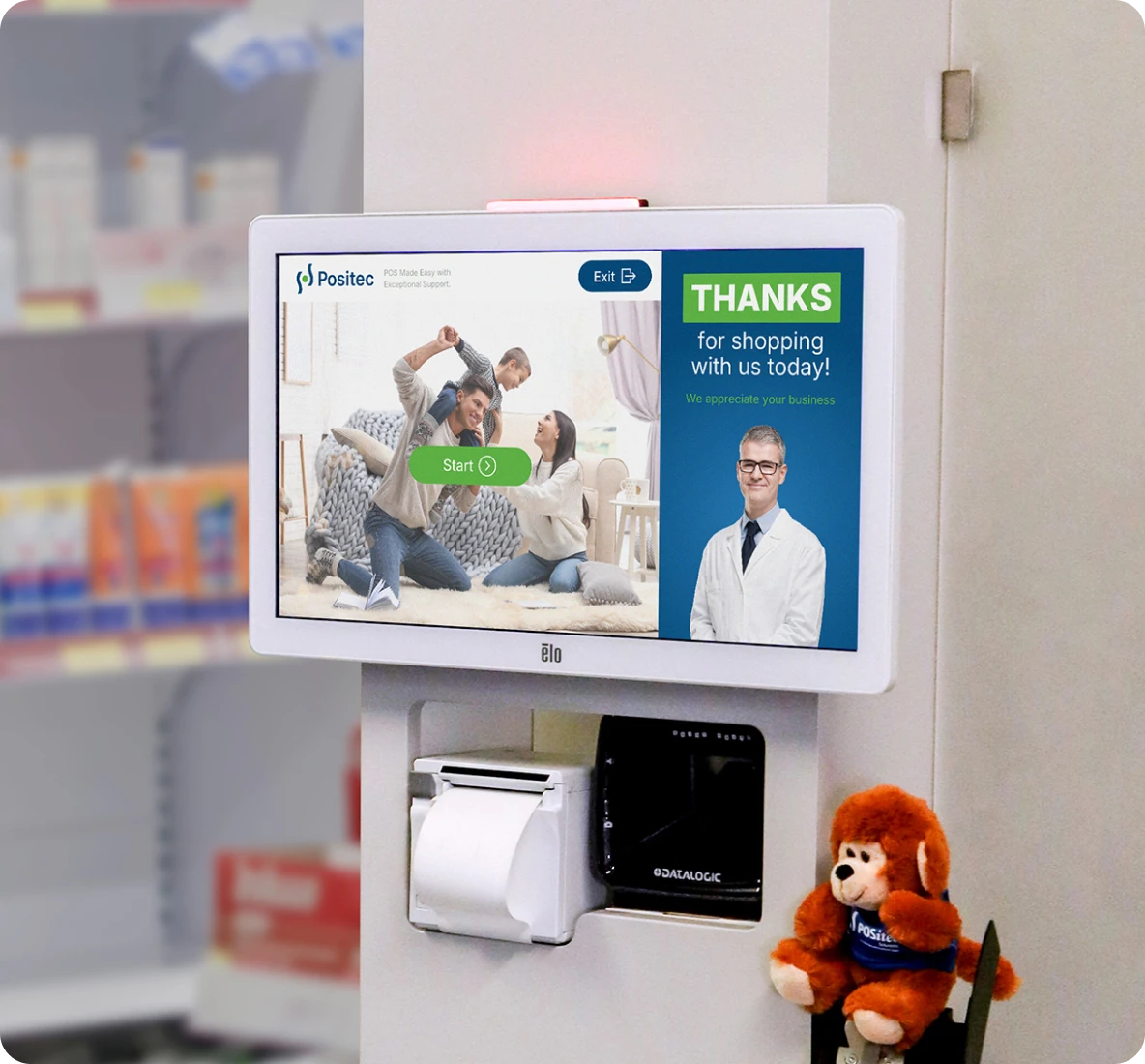 Future-ready self checkout kiosk by Positec.