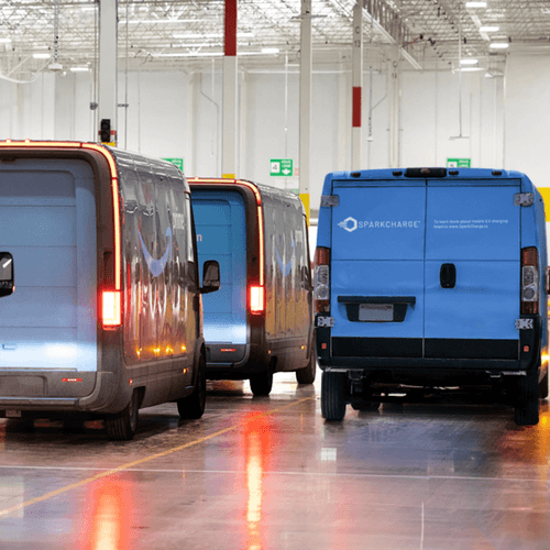SparkCharge EV Charging Delivery Service Charging Amazon Delivery Vehicles