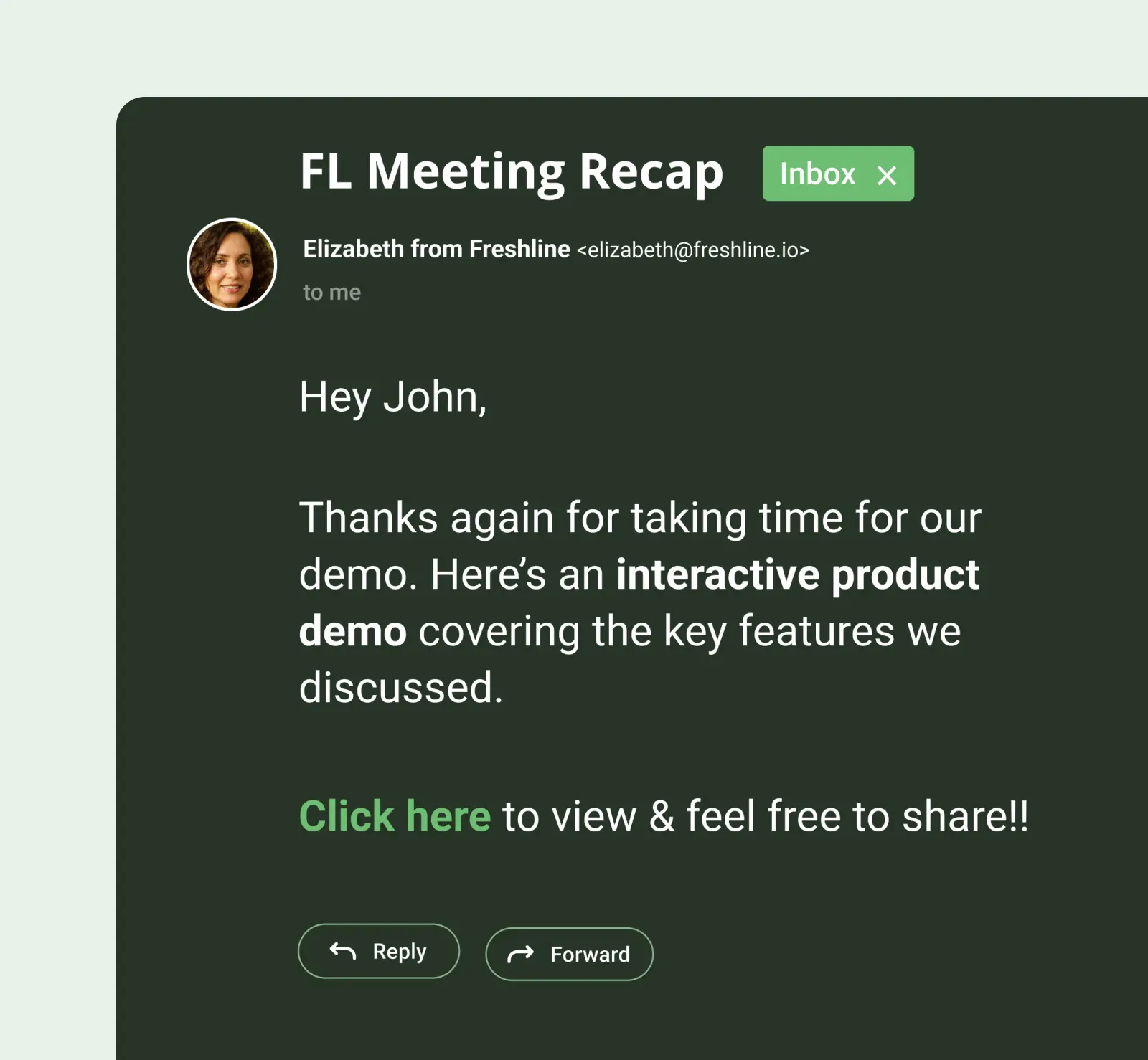 include a follow-up interactive demo in inside sales