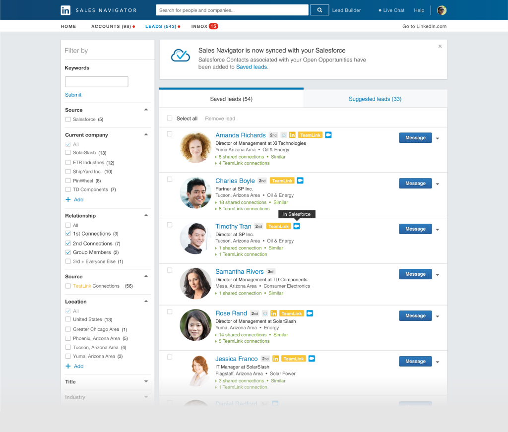 LinkedIn Sales Navigator screenshot