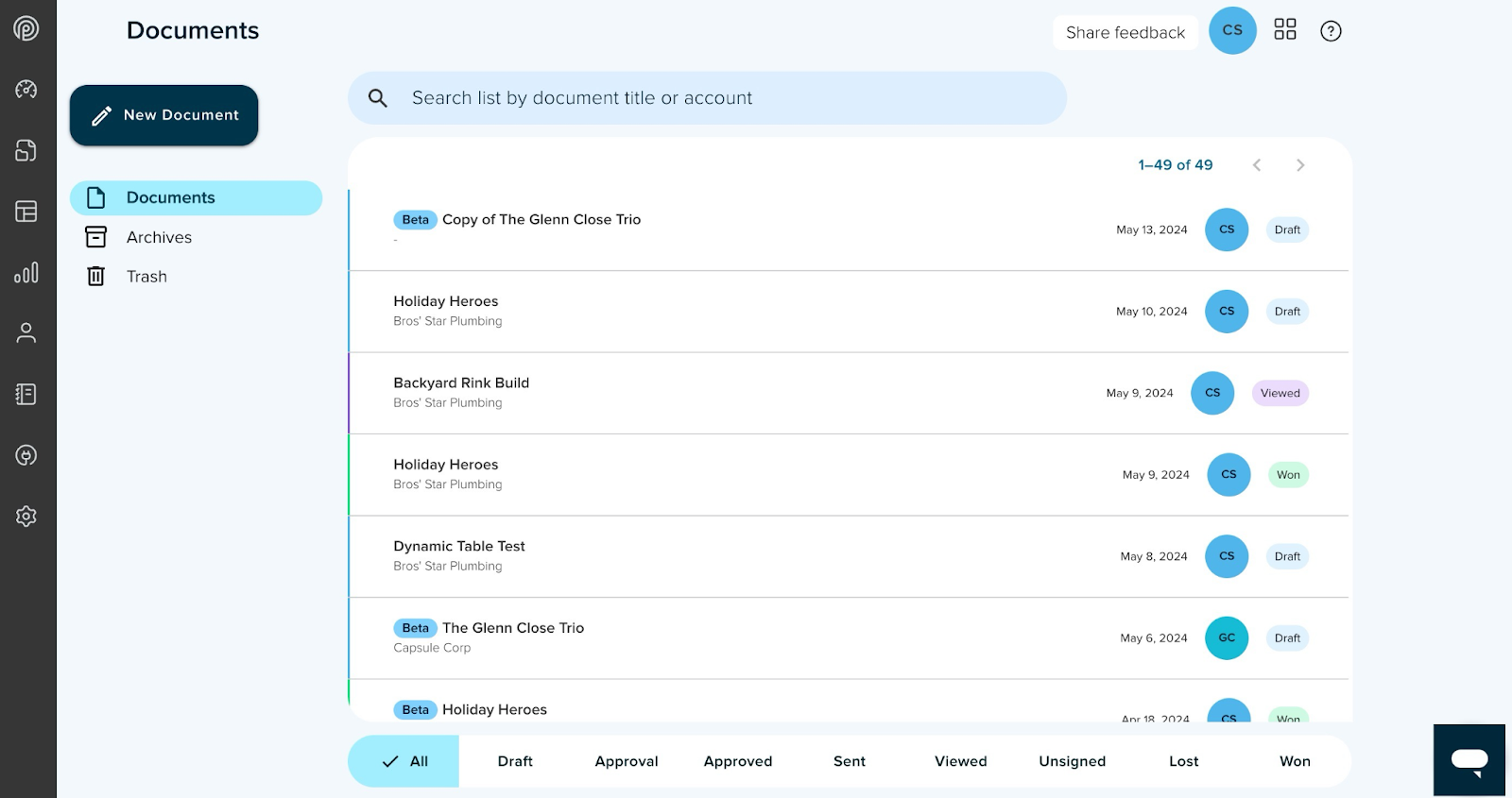 Proposify screenshot