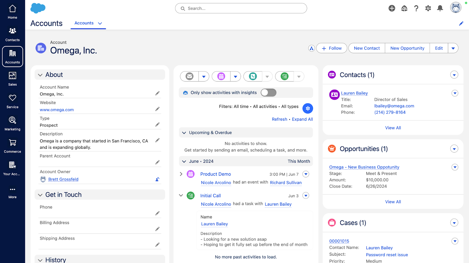 Salesforce Sales Cloud screenshot