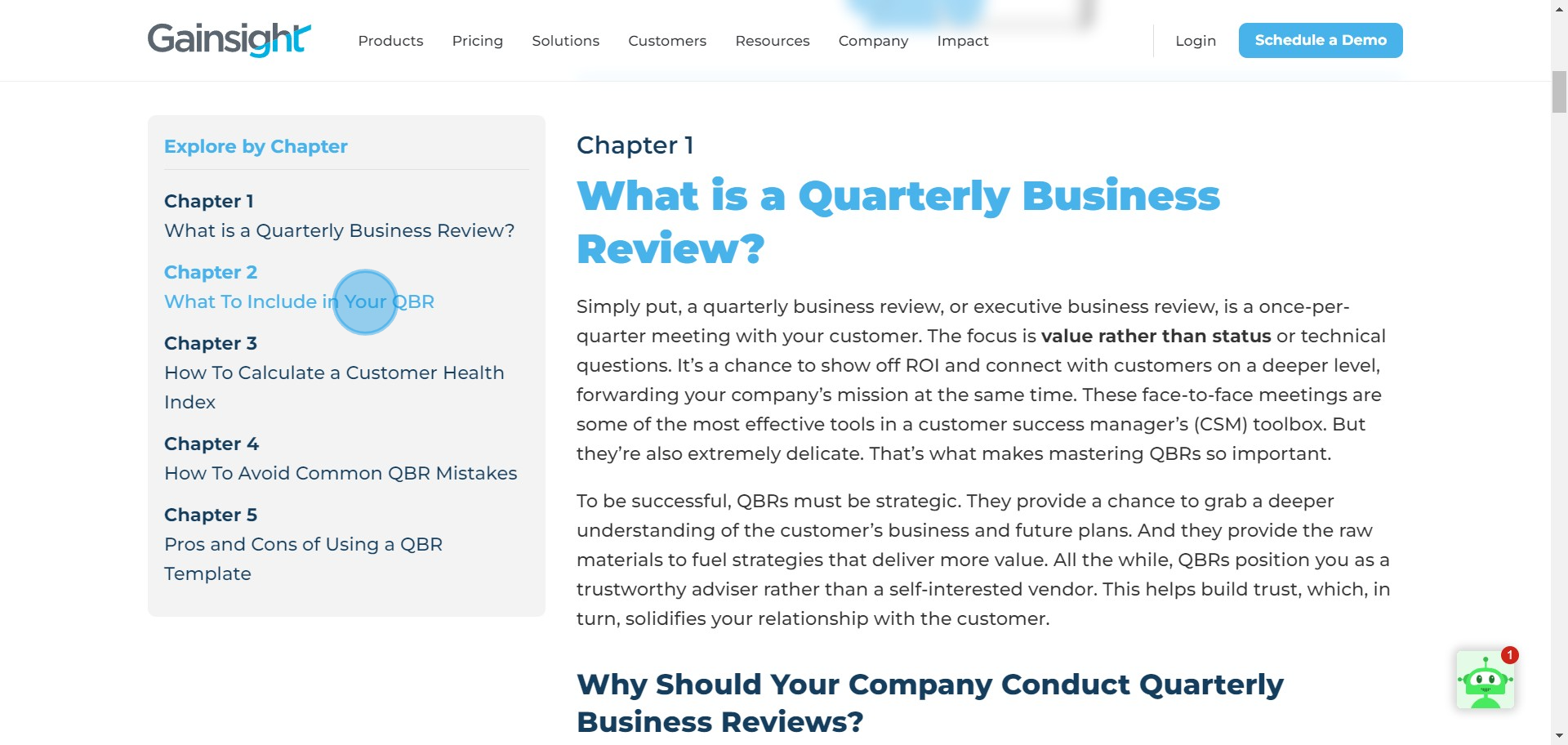 6 Click on "What To Include in Your QBR"