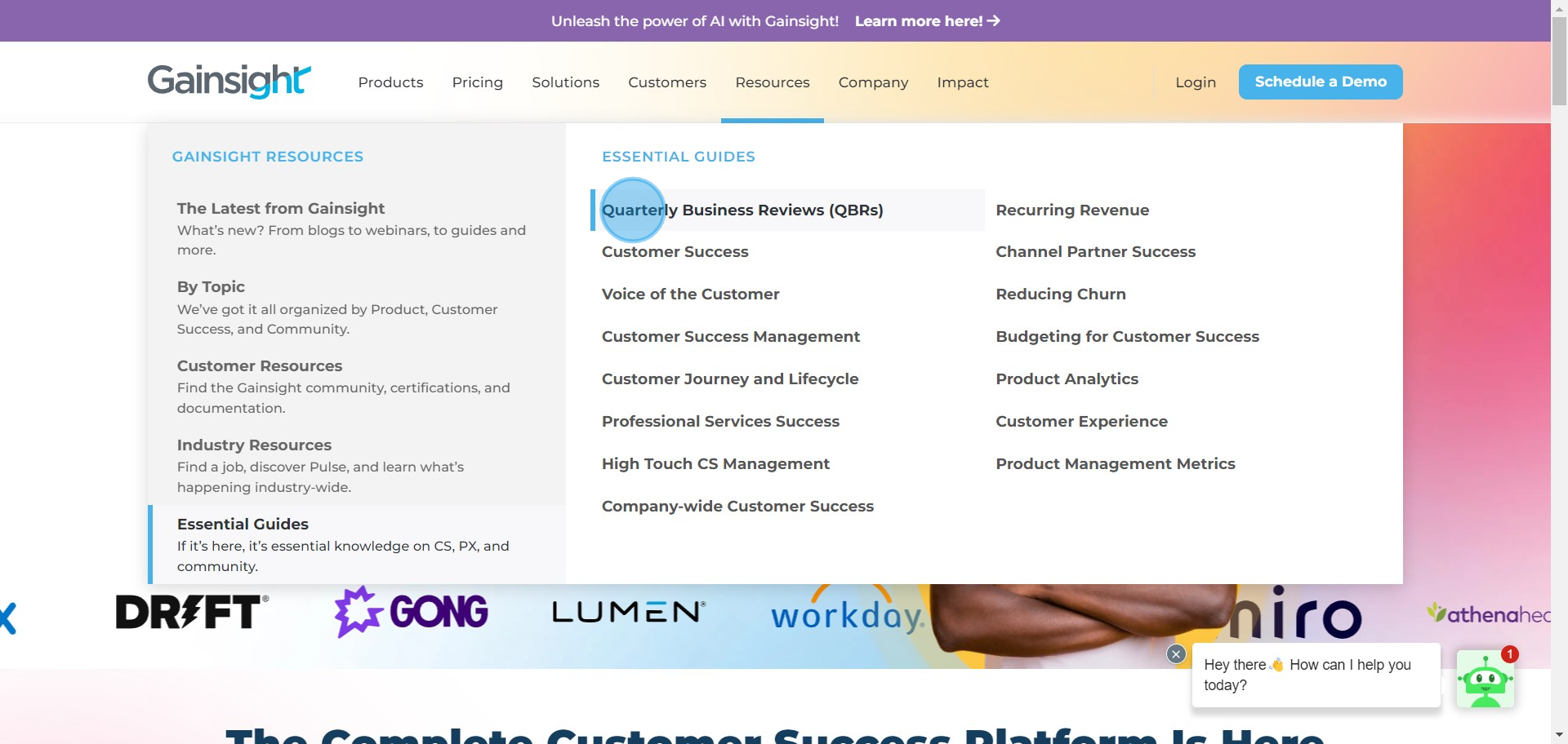 4 Click on "Quarterly Business Reviews (QBRs)"