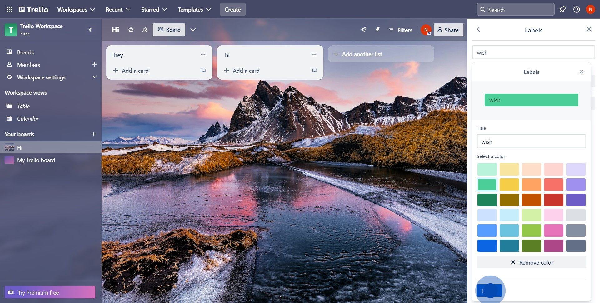 6 Click on "Create"