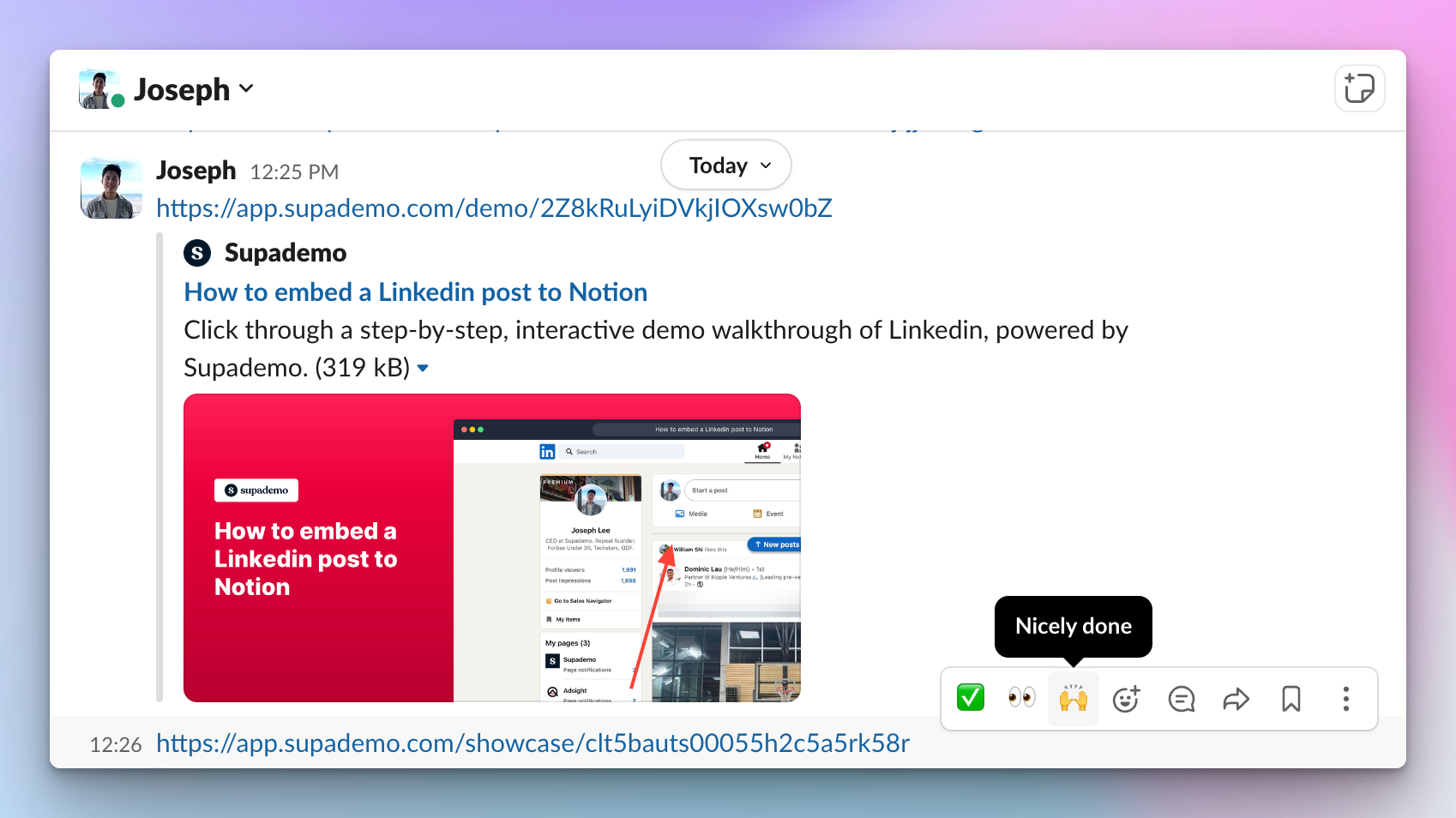 how your demo will show up when you share a link with your peers or prospects.