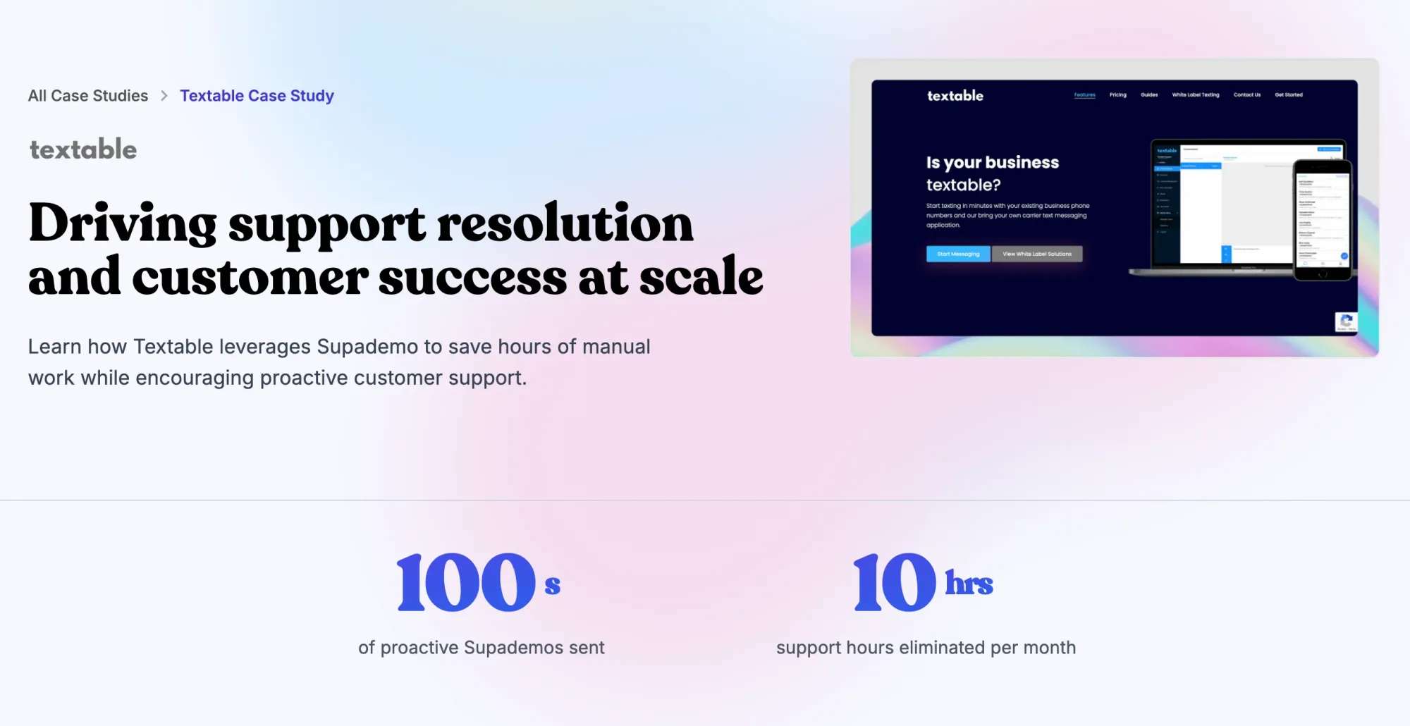 Overview of how Textable automates customer support and saves time with Supademo