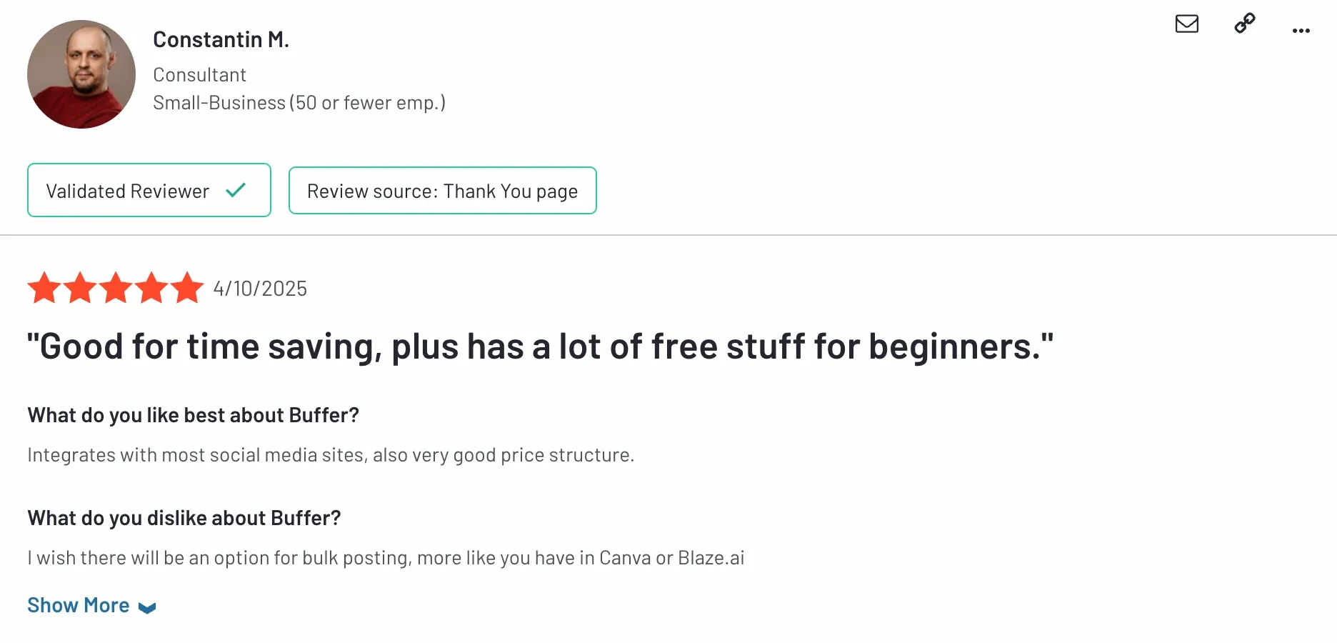 Buffer G2 Review