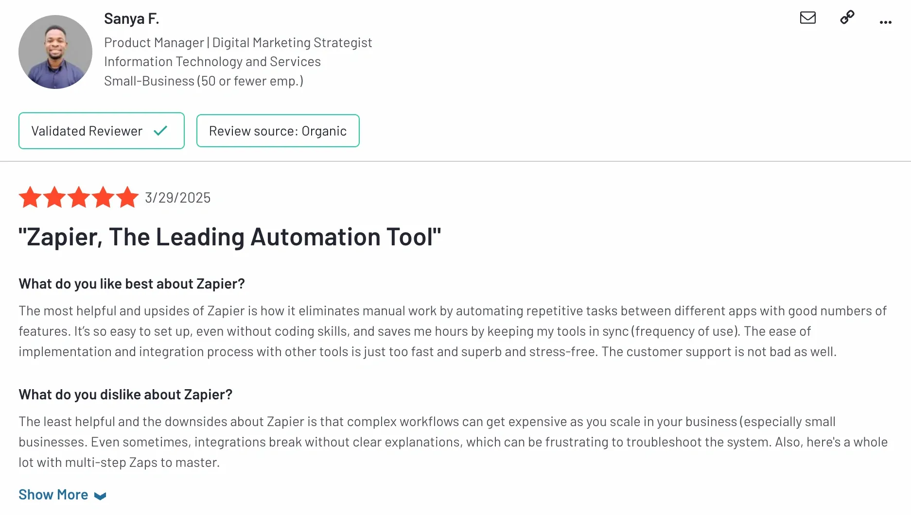 Zapier G2 Review
