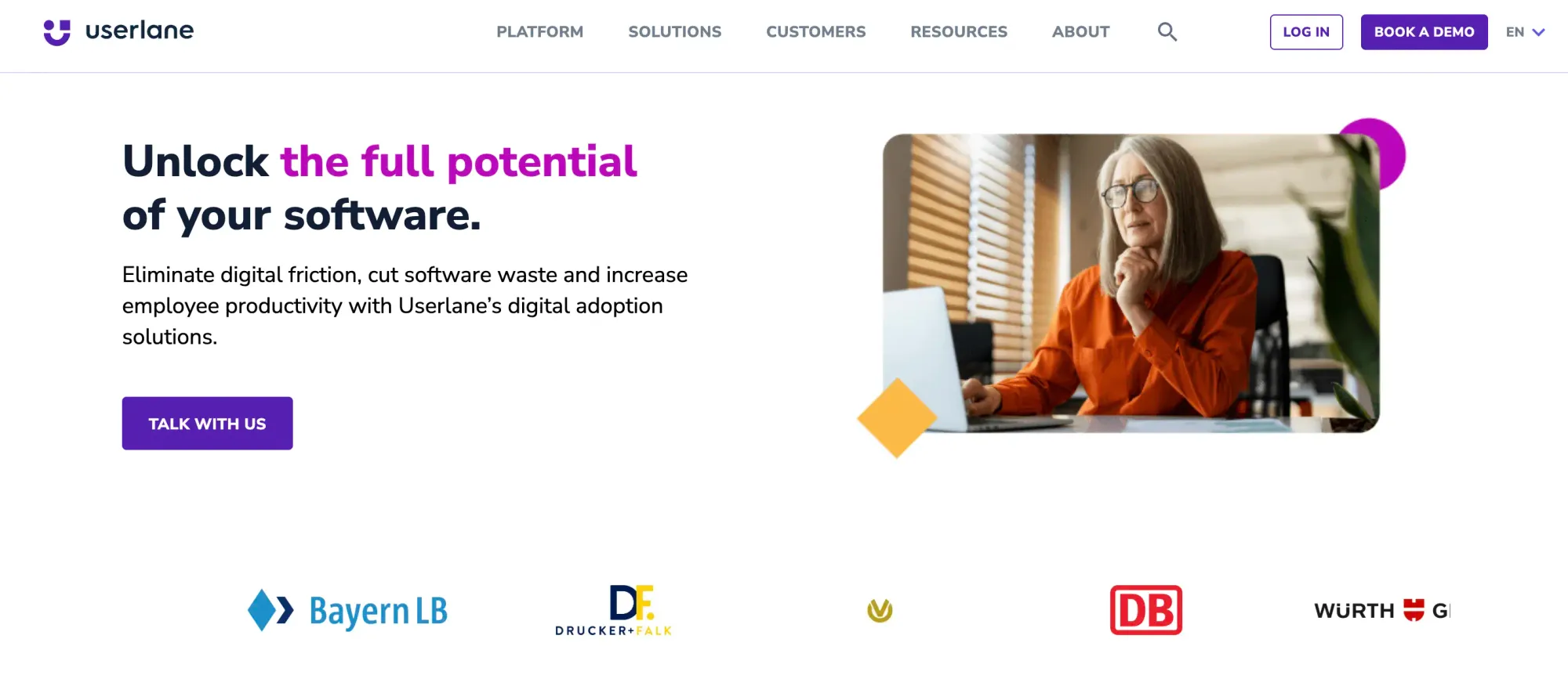 Userlane homepage screenshot