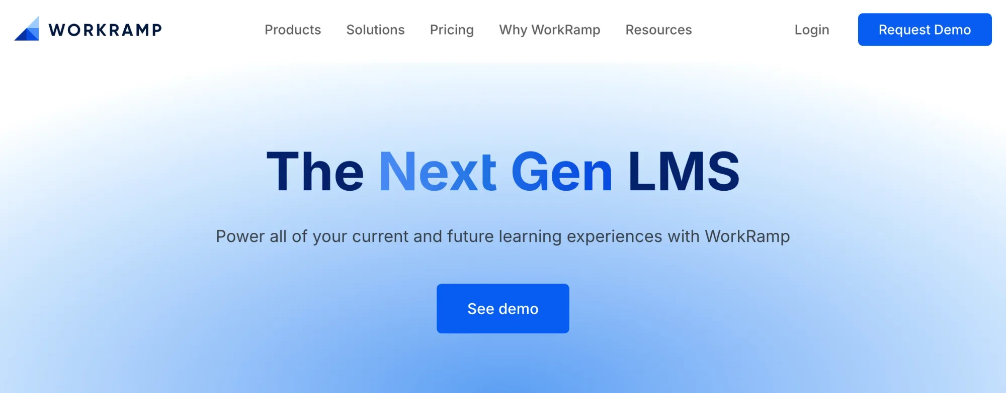 WorkRamp learning management system homepage