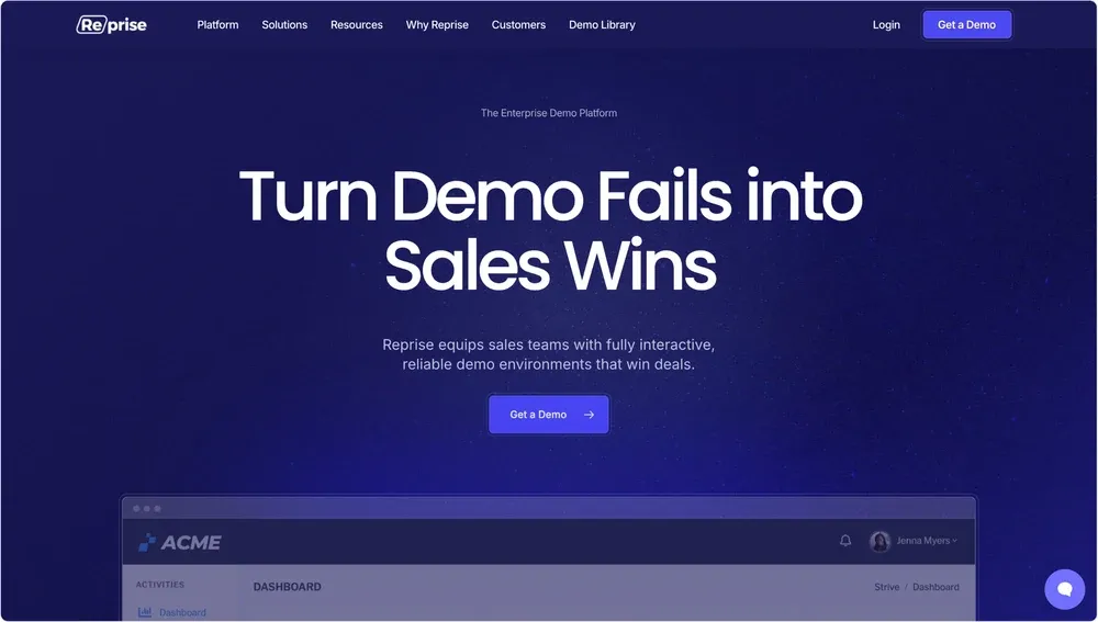 Reprise homepage with the tagline 
