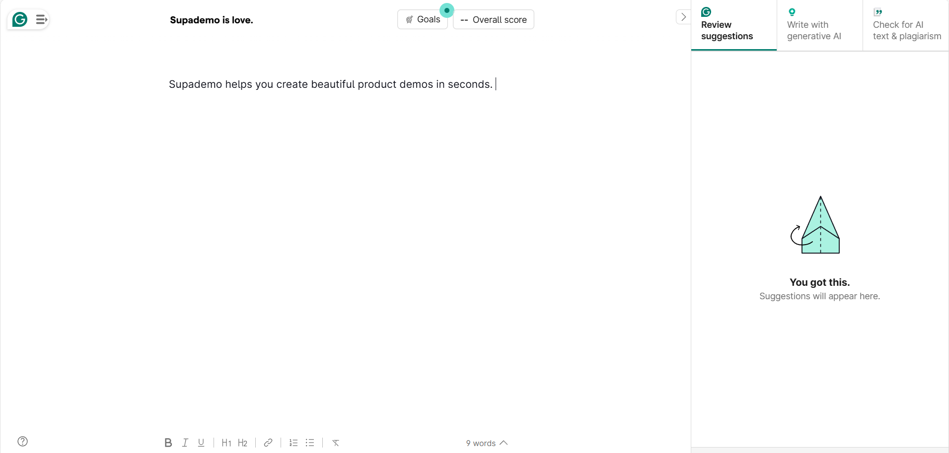 Grammarly's user interface screenshot.