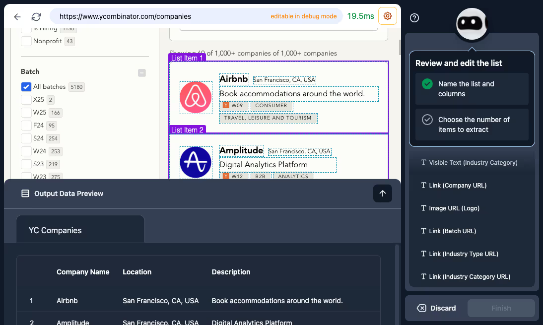 Browse.ai user interface screenshot