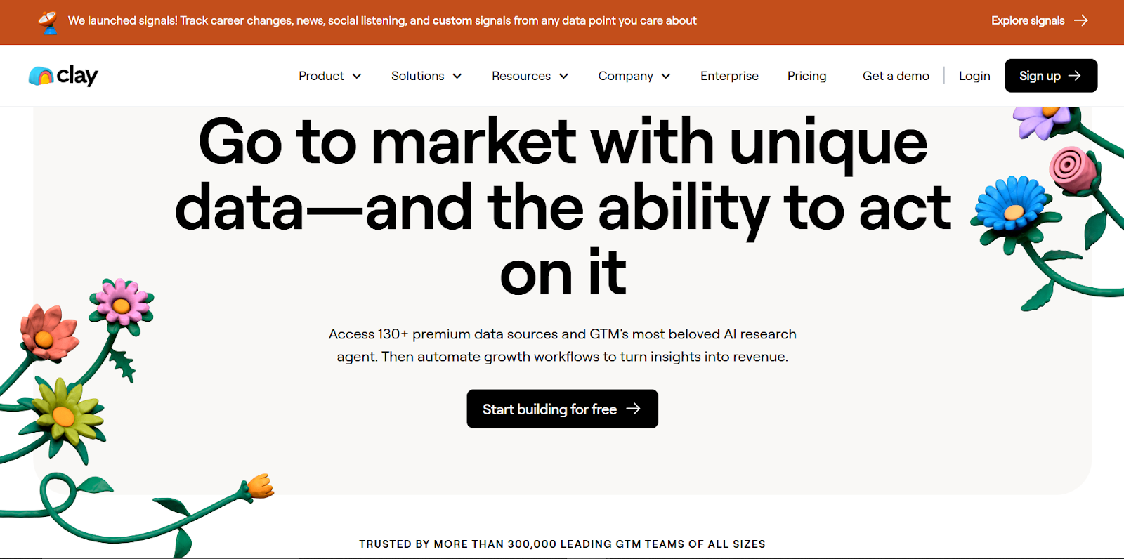 Clay homepage screenshot