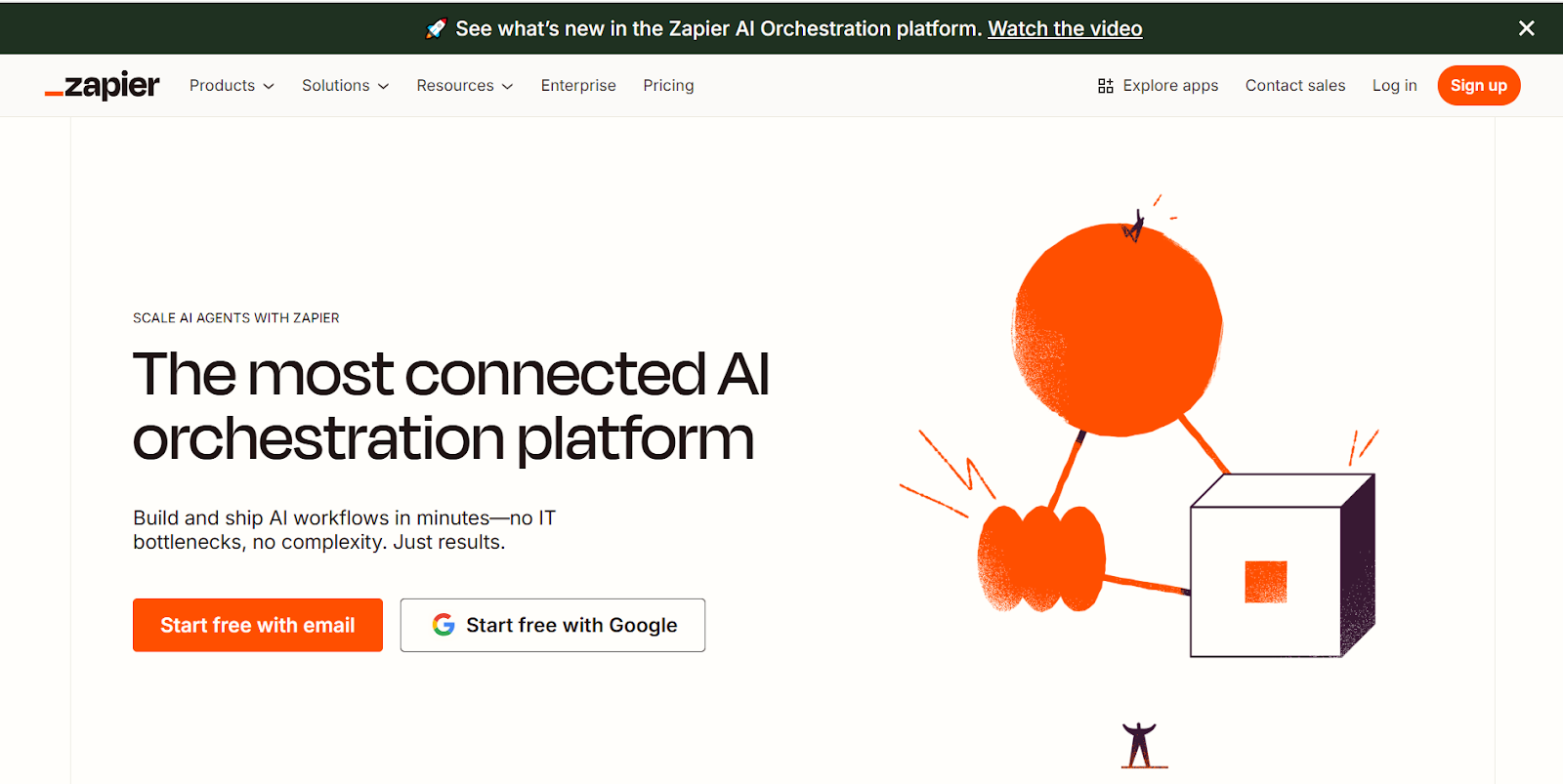 Zapier homepage screenshot