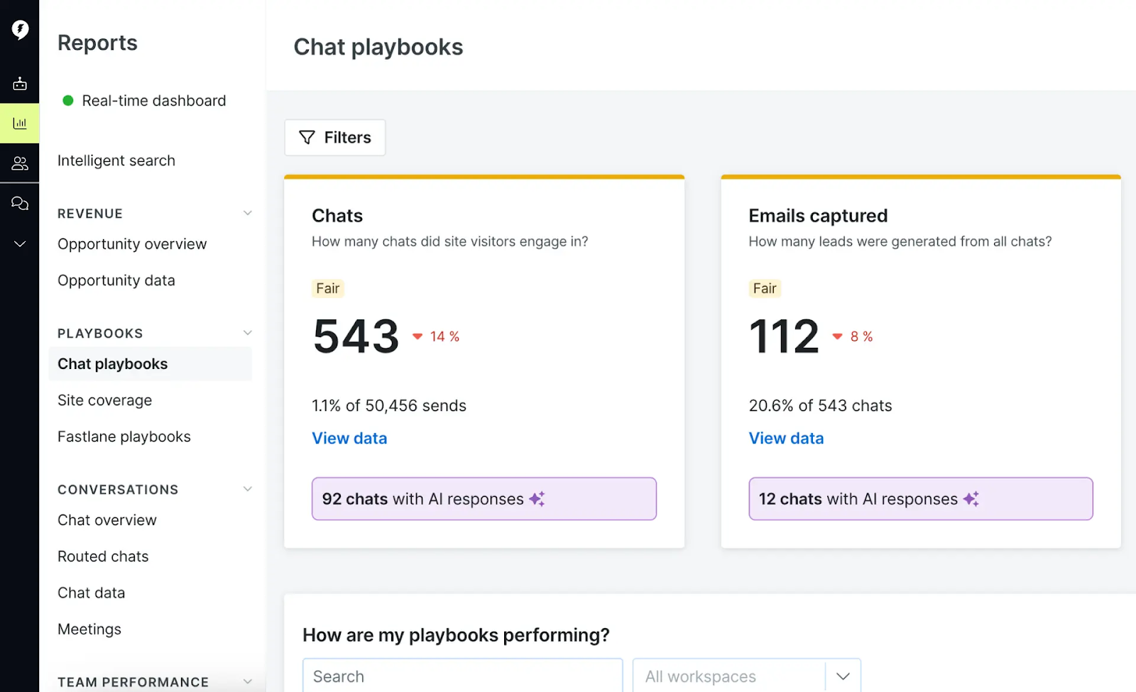 Drift dashboard screenshot