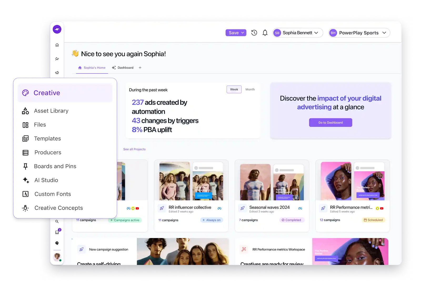 Smartly dashboard screenshot