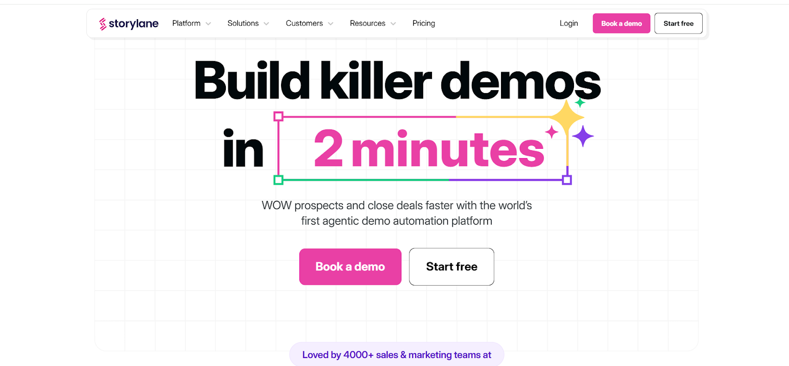 Storylane homepage screenshot