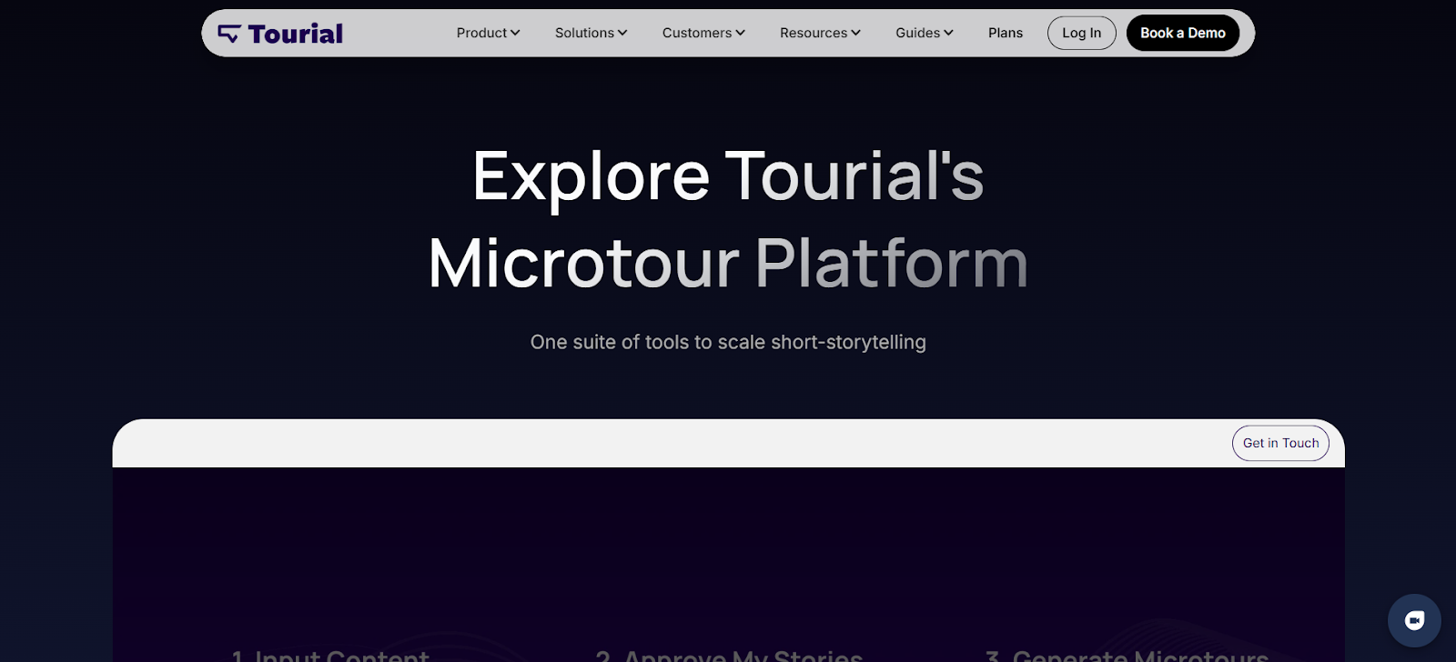 Tourial homepage screenshot