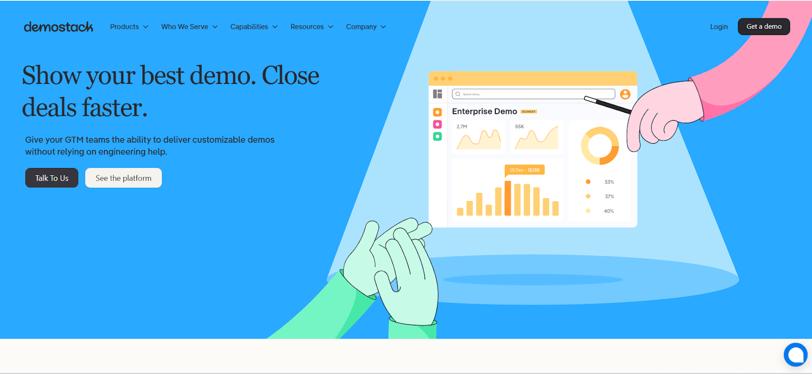 Demostack is a no-code interactive demo software that lets you build customizable demos.