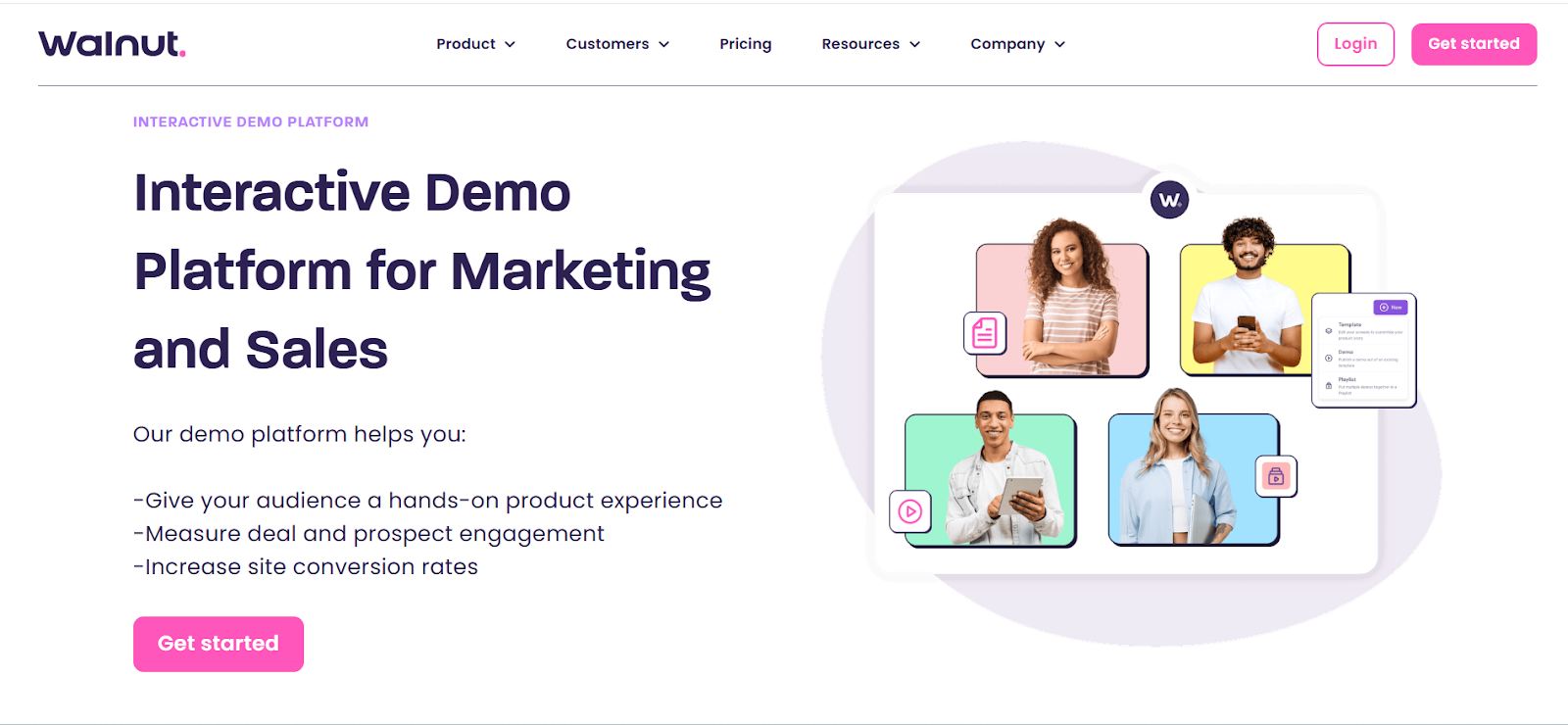 Walnut.io homepage screenshot
