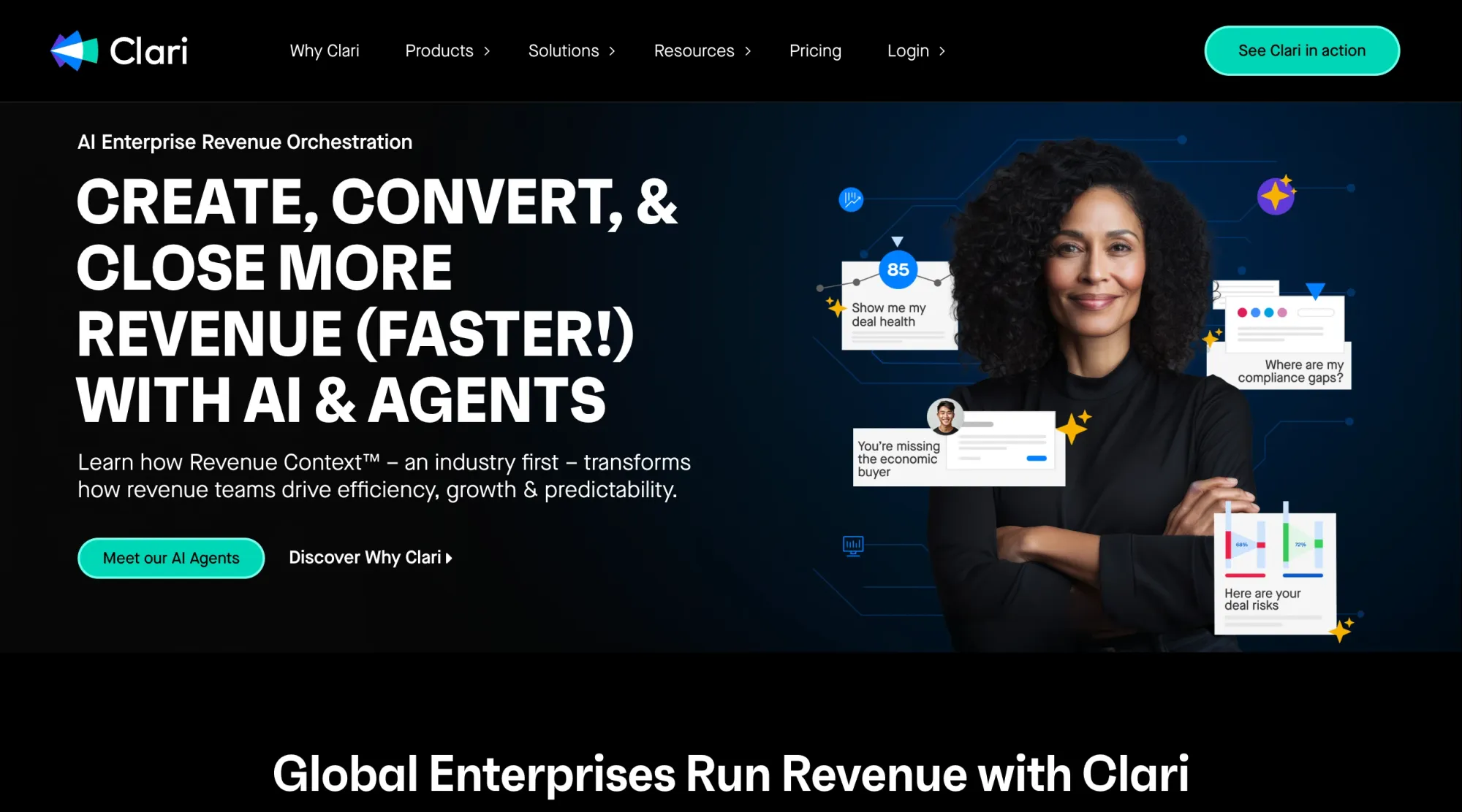 Sales teams monitor deal status with Clari