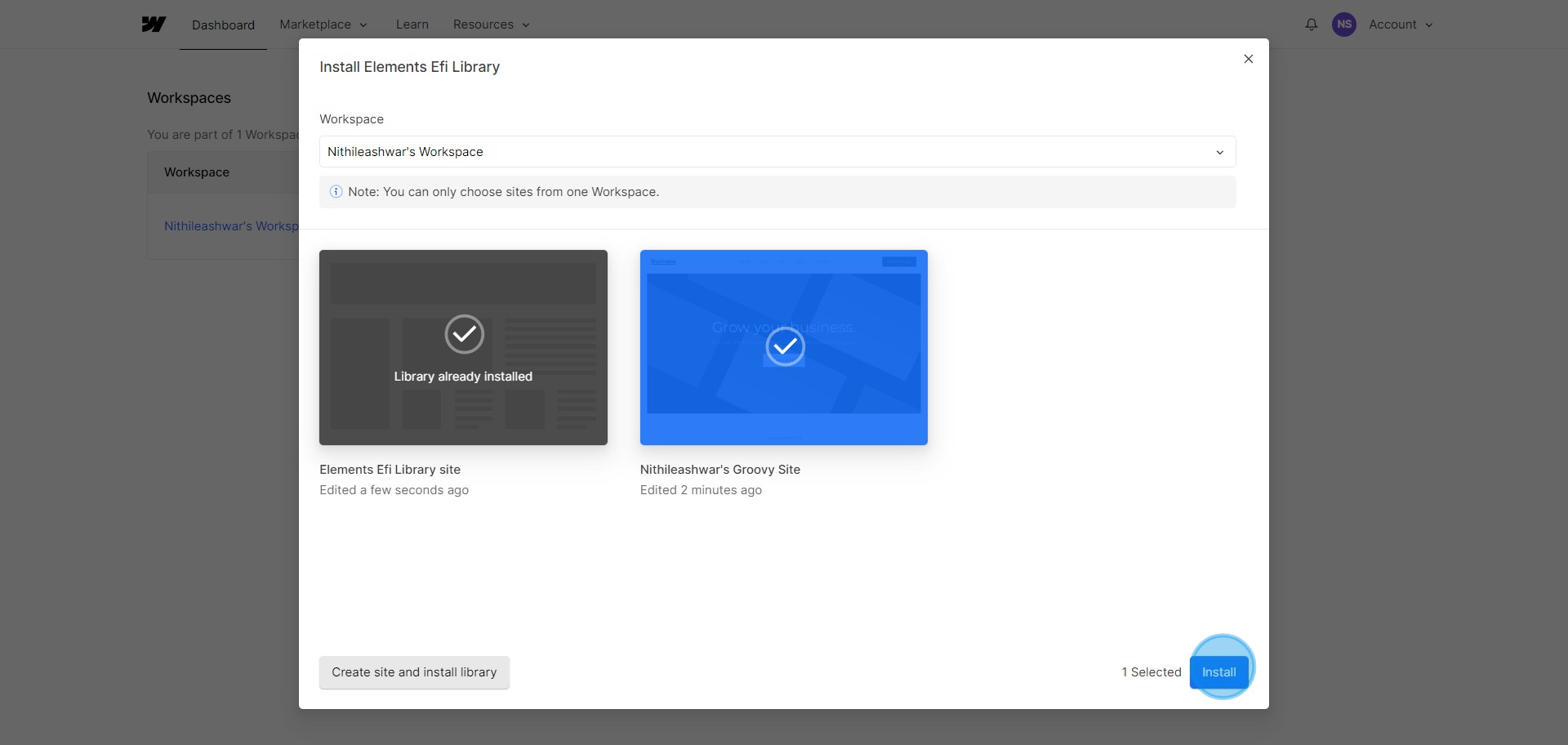 7 Click on "Install"