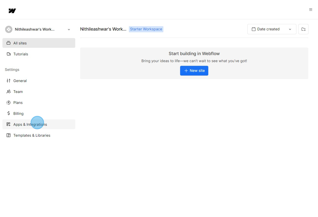 1 Click on "Apps & Integrations"