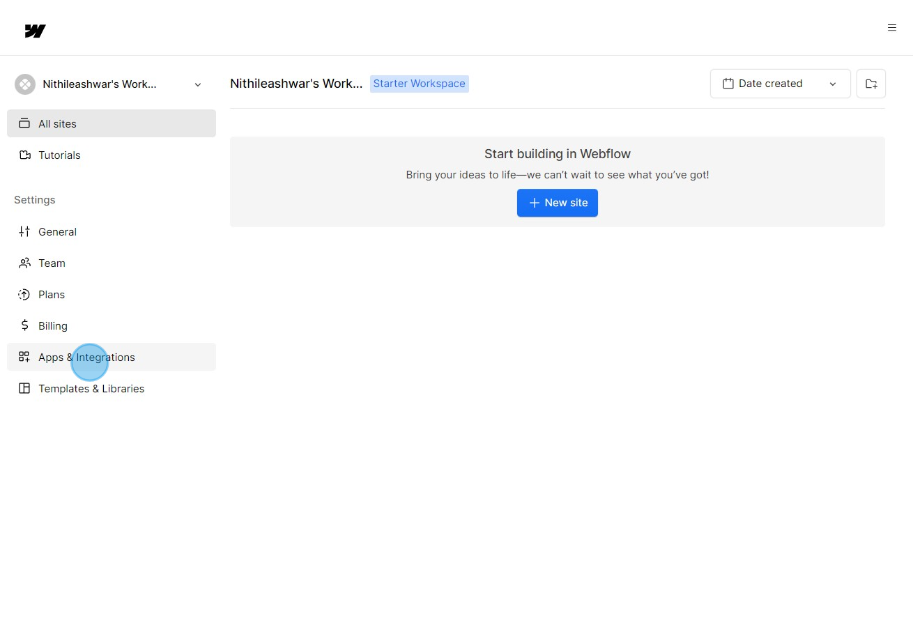 7 Click on "Apps & Integrations"