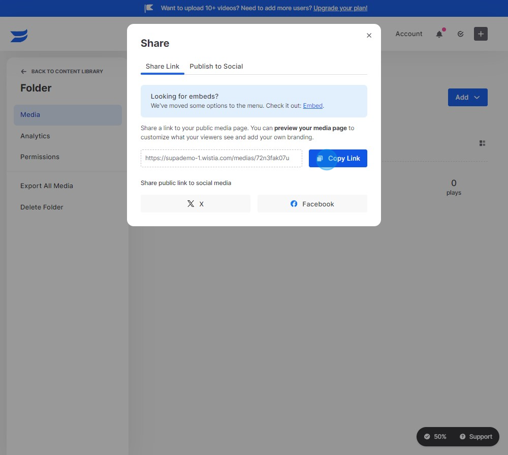 7 Click on "Copy Link"