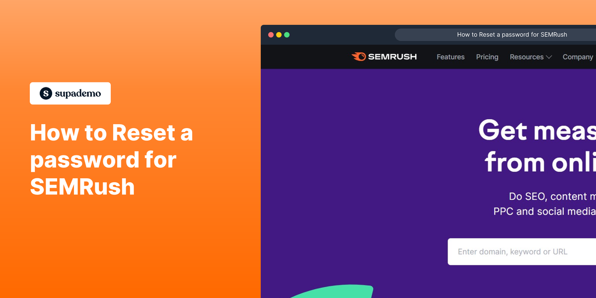 How to reset a password for SEMRush