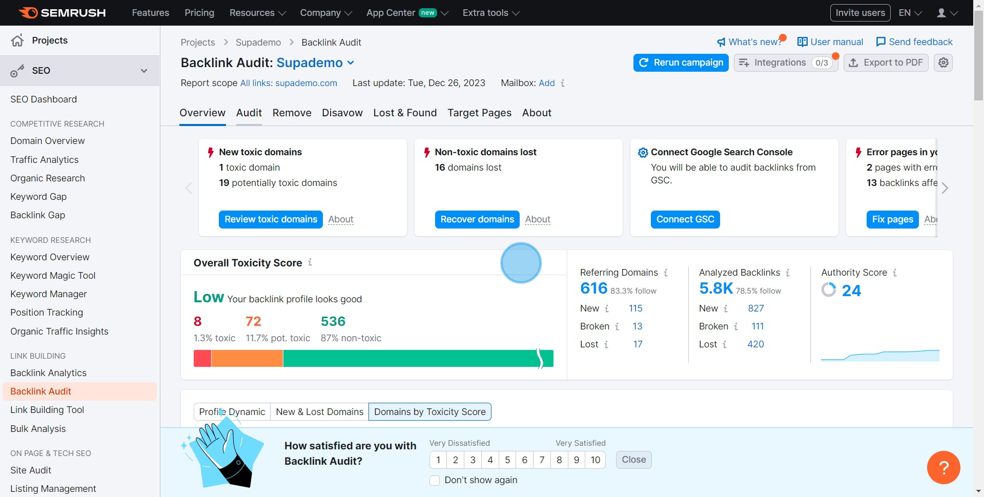 3 Click on "Audit"
