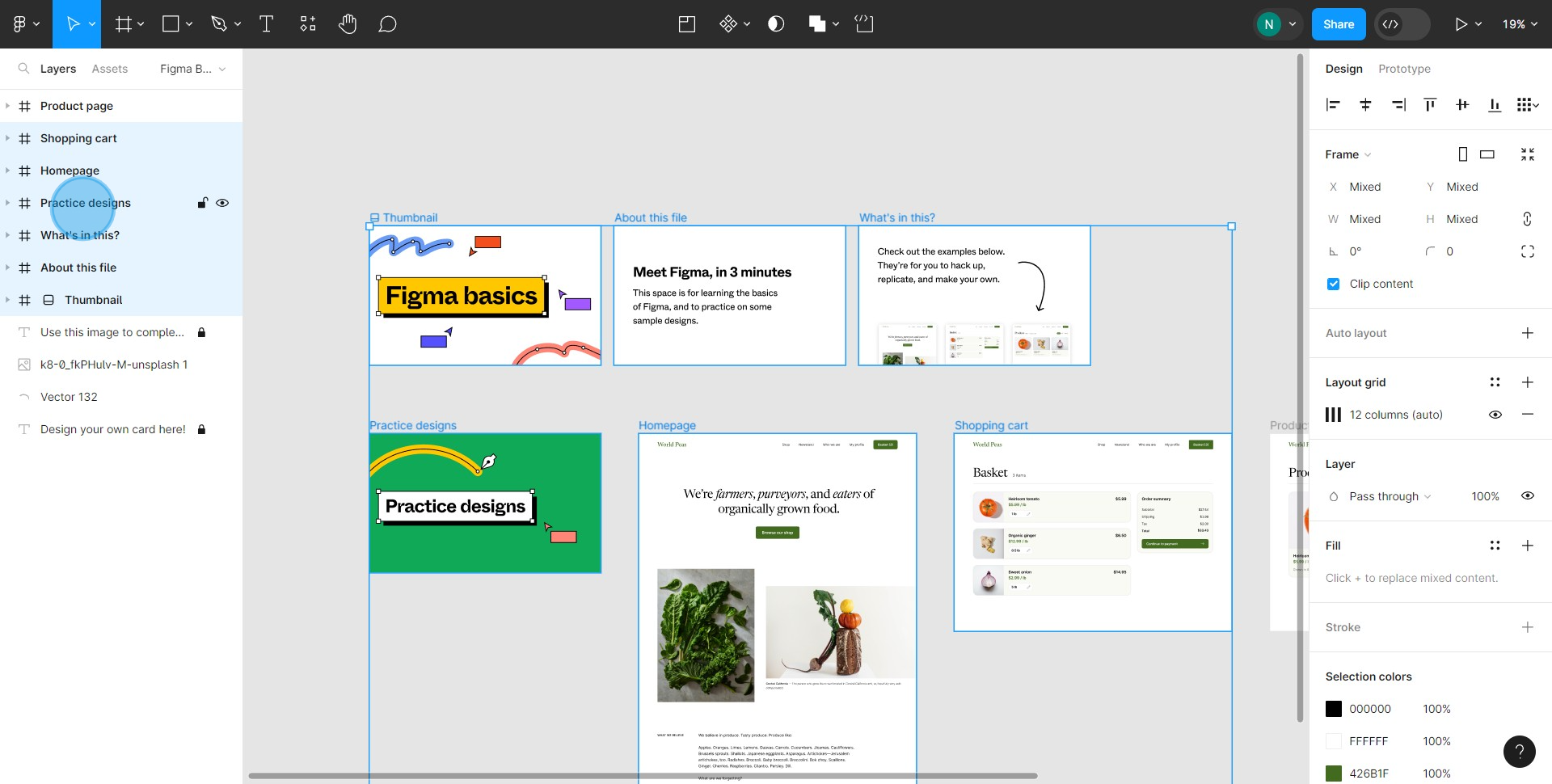 7 Click on "Practice designs"
