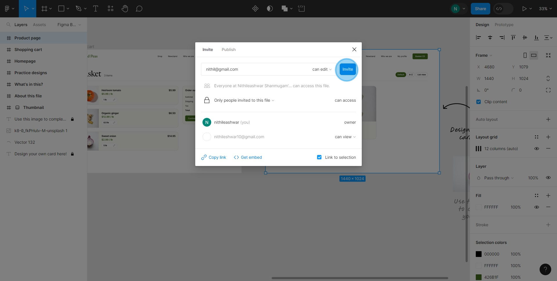 8 Click on "Invite"