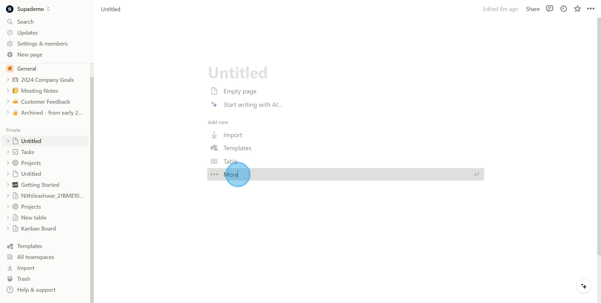 2 Click on "More"